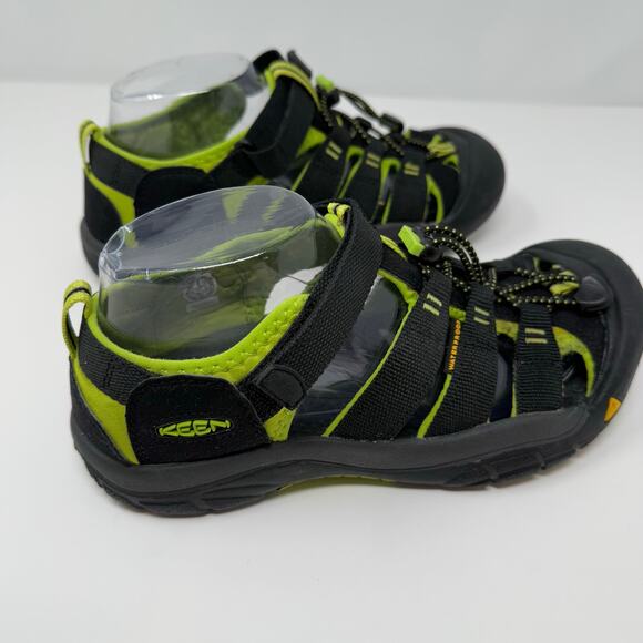 Keen Newport H2 Sandals Big Kids 6 Black Neon Green Hiking Sandals EUC - Picture 9 of 13